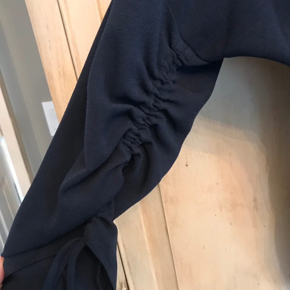 NWT TIBI ONE SHOULDER NAVY CREPE TOP - Picture 5 of 6